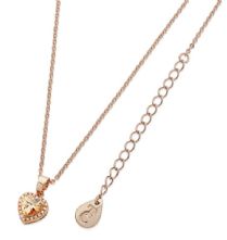 Tipperary Crystal Diamante Heart Drop Pendant Rose Gold